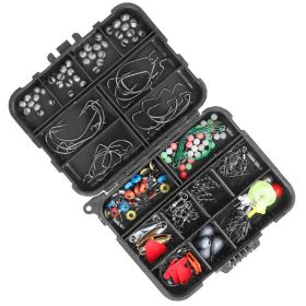 188Pcs Fishing Accessory Kit Portable Fishing Set Including Jig Hooks Sinker Weights Spoon Lure Removable Split Shot With Tackle Box For Fathers (Option: 1Set Black)